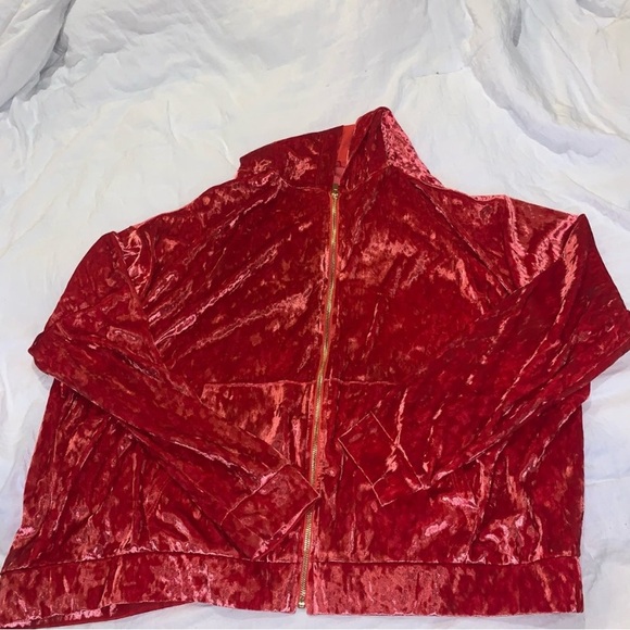 Fabletics Pink Velour Zip Up Hoodie - Picture 6 of 11